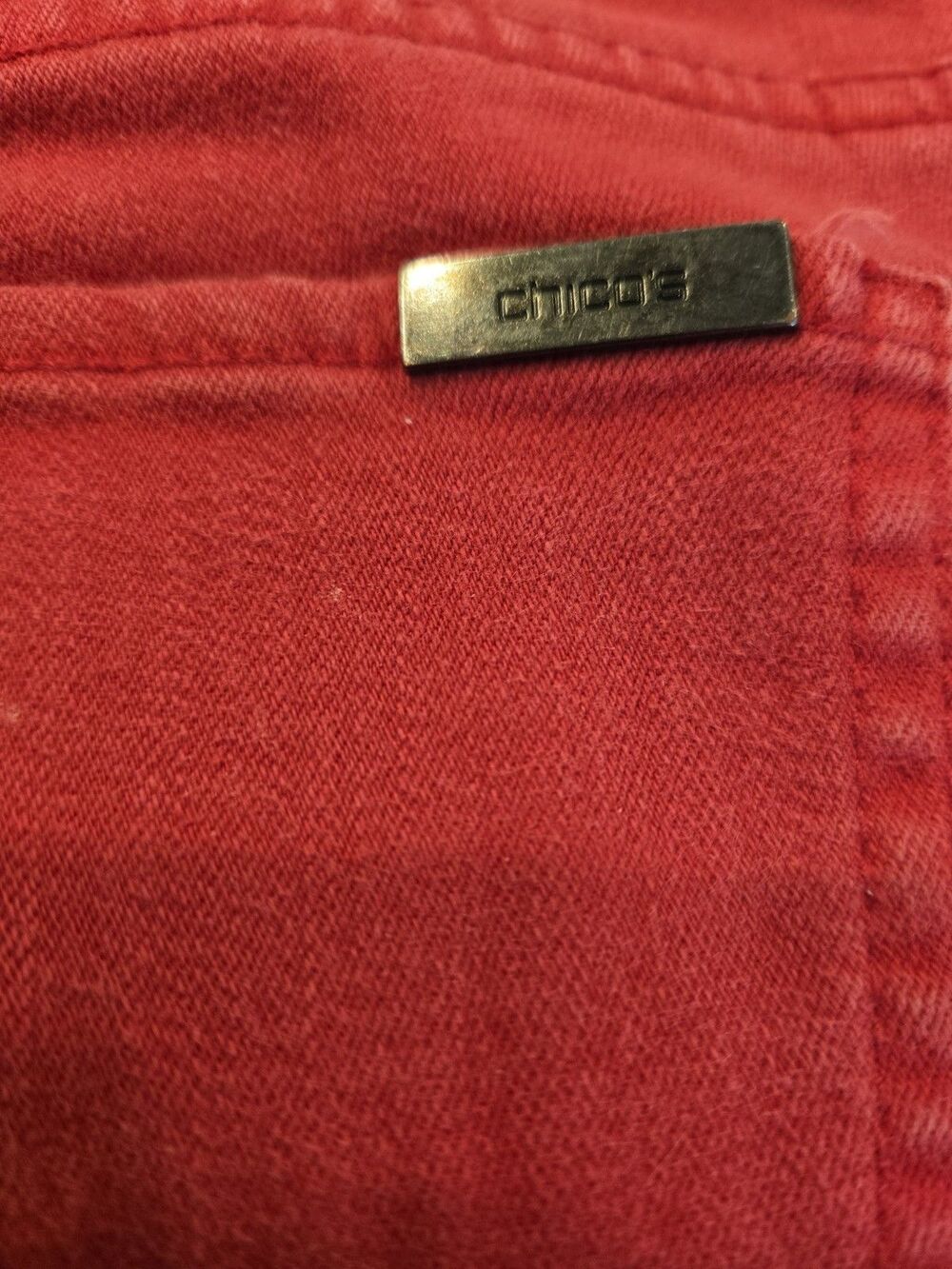 So Slimming by Chico's Women's Washed Red Ankle Zip Jeans Size 0.5 US Size 6 - Picture 9 of 15